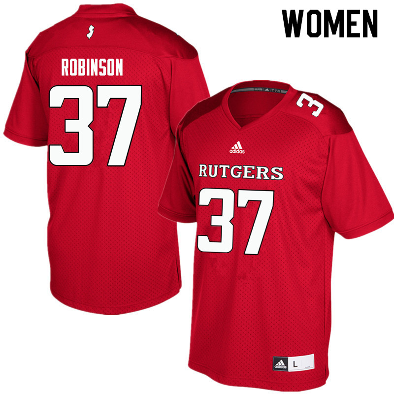 Women #37 TJ Robinson Rutgers Scarlet Knights College Football Jerseys Sale-Red